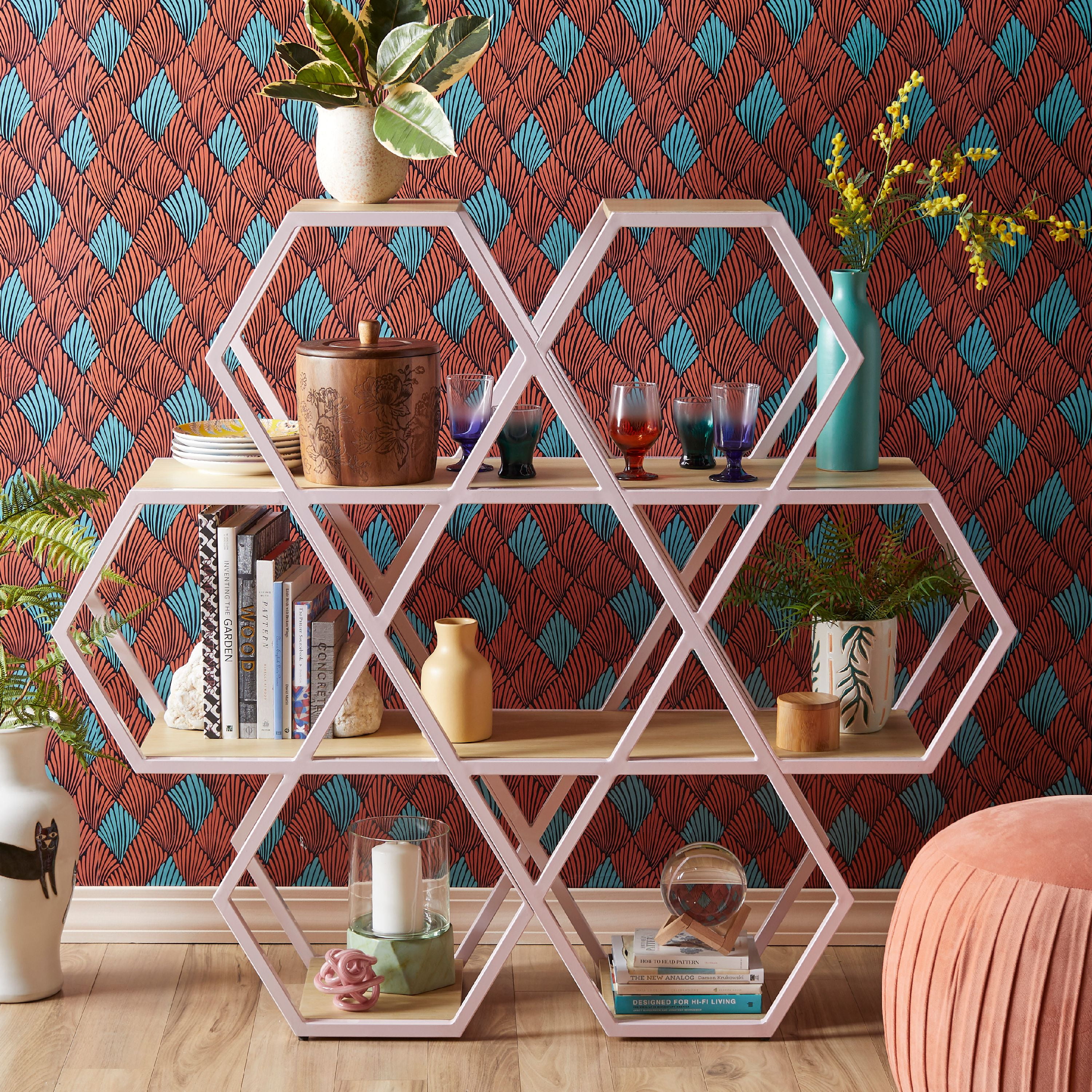 Hexagon large bookshelf by drew cheap barrymore flower home