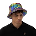 thumbnail image 5 of Yiaed Cassette Tapes Print Reflective Stripe Bucket Hat Unisex Funny Outdoor Fisherman Cap Beach Sun Hat, 5 of 5