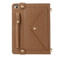 thumbnail image 3 of Dteck Case for iPad mini 7.9-inch, Slim 3D Embossed PU Leather Business Protective Case with Pencil Holder Envelope Pocket Hand Strap Holder Crossbody iPad Case for iPad mini 5/4/3,Brown, 3 of 8