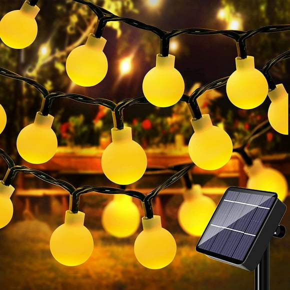Solar Outdoor, 100 LED 55Ft Outdoor String Fairy Lights, Lumiere Exterieur Guirlande, 8 Modes Waterproof Patio Lights for Garden Gazebo Yard Christmas(Warm White)