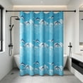 thumbnail image 4 of Weloille Ensemble de Rideau de Douche en Polyester Imperméable, 1 Rideau + 12 Crochets, Ourlet Lesté Résistant à la Moisissure et Robuste, pour Salle de Bain, Baignoire, Cabine de Douche, Décoration d'Intimité, 4 of 6