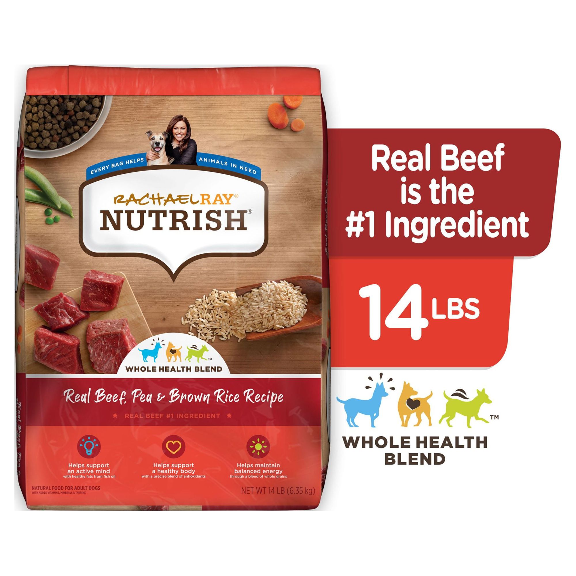 Rachael Ray Nutrish Real Beef, Pea & Brown Rice Recipe Dry Dog Food, 14 lb. Bag - image 3 of 10