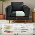 thumbnail image 6 of MCombo 41.9'' Wide Genuine Leather Accent Chair for Living Room, Office, Black, 6 of 10