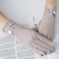 thumbnail image 5 of Grofry Women Gloves,Rabbit Ear Dotted Thin Cotton Anti UV Slip Touch Screen Driving Gloves LT-A-1-Skin Pink, 5 of 6