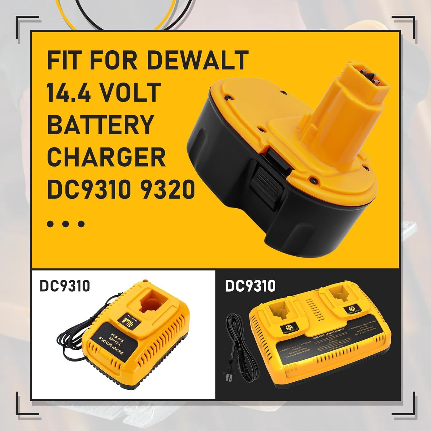 Doscct 2 Pack 14.4V 3600mAh Ni-Mh Battery Replacement, Compatible with  Dewalt DC9091 DW9094 DW9091 - Walmart.com