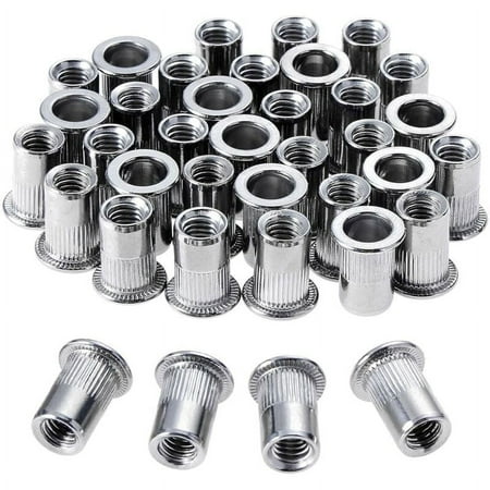 

100pcs M6 Stainless Steel Rivet Nuts Flat Thread Rivet Nuts