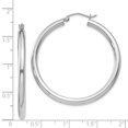 thumbnail image 3 of 925 Sterling Silver Rhodium-plated 3mm Round Hoop Earrings; for Adults and Teens; for Women and Men, 3 of 3