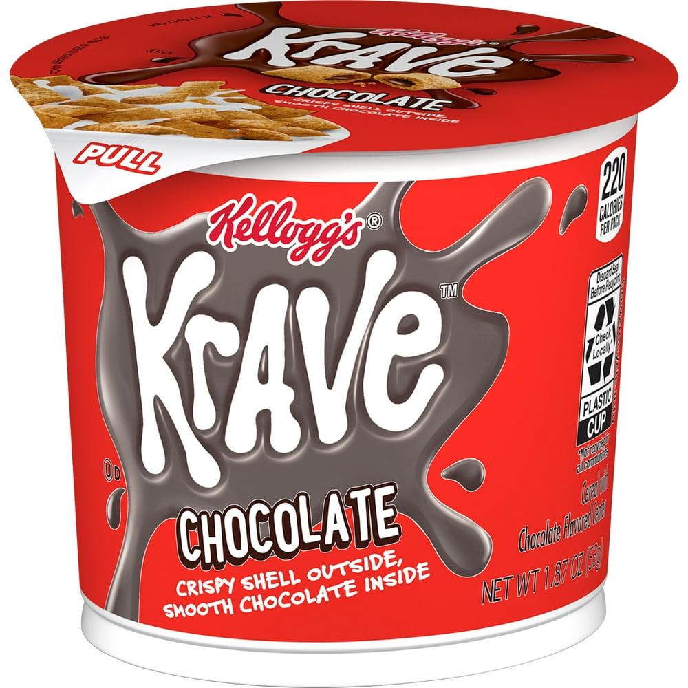 Kellogg's Krave Breakfast Cereal in a Cup, Chocolate, Single Serve