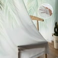 thumbnail image 5 of Palm Leaves Sheer Curtains 96 Inches Long 2 Panels Set, Window Sheer Curtains for Living Room/Bedroom, Green Watercolor Tropical Leaves Light Filtering Rod Pocket Curtain 52'' x 96'' x 2, 5 of 7