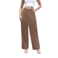 thumbnail image 6 of Uvplove Women's Work Trousers Loose Wide Leg Business Pants Breathable Suit Pants Coffee-L, 6 of 8