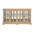 thumbnail image 6 of Noble House Auburn 59" LED Glass Display Cabinet, 4-Door Antique Curio, Adjustable Shelves, Vintage Showcase, Light Oak, 6 of 14