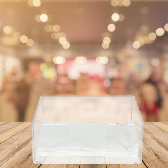 GOOHOCHY Transparent Cube Flat Napkin Holder for Table Dinner Storage and Organization