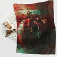 thumbnail image 6 of Yiaed Red Dark Skull Abstract Print Dog Blankets-Cat Blanket Washable for Couch Protection,Puppy Blanket, Soft Plush Reversible Throw Furniture Protector-Medium, 6 of 8