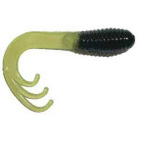 BIG BITE BAITS, INC. Big Bite Triple Tip Grub 2' 10ct Black/Opaque Chartreuse TTG211