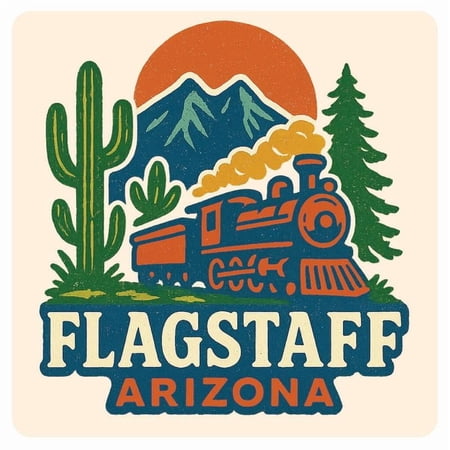 Flagstaff Arizona Vintage Design Souvenir Decorative Vinyl Decal Sticker 2-Inch