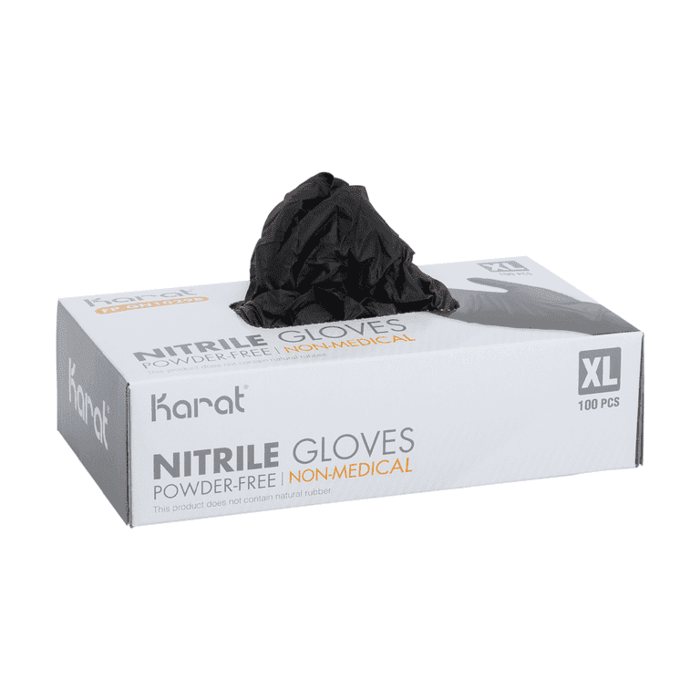 2 X Biosafe Pf Tech Black - Guanti Monouso In Nitrile Nero Senza Polve 50 Pz Taglia Xl