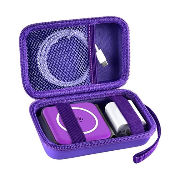 Travel Case for UCOMX for Nano/for Iseyyox/for LISEN/for RTOPS 3 in 1 Wireless Charger, Foldable Magnetic Charging Station Storage Holder Bag for Fast Charge Pad Cable and Adapter, Purple-Box Only