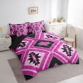 thumbnail image 3 of jejeloiu Southwestern Aztec Geometric 7-Piece Twin Bedding Sets,Boho Exotic Style Bedding Comforter Set,Pink Black Sheet Sets For Men Women,Super Cozy Room Decor Reversible, 3 of 8
