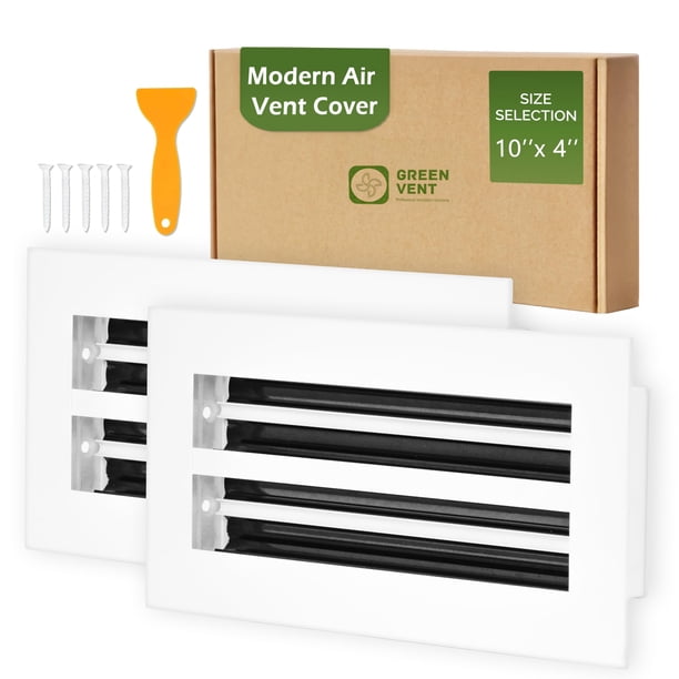 Tapa de ventilación GREEN VENT, blanca, 10 x 4 cm, 2 unidades, aleación de aluminio