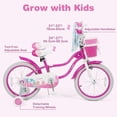 thumbnail image 3 of OLAKIDS Kids Bike, 12 14 16 18 20 Inch Mermaid Theme Toddler Children Bicycle for Girls with Training Wheels Basket Streamers Adjustable Handlebar Seat Coaster Brake, 3 of 9