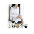thumbnail image 3 of Women Career White Shirt Casual Long-sleeved Slim Blouses Overalls Office OL Top, 3 of 5