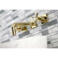 thumbnail image 3 of Kingston Brass KS6122ZX Millennium Double-Handle Wall Mount Bathroom Faucet, Polished Brass, 3 of 8