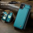 thumbnail image 6 of Mantto Case for iPhone 12/iPhone 12 Pro with Card Holder, Retro PU Leather RFID Blocking Credit Card Slots Double Magnetic Clasp Flip Kickstand Shockproof Phone Cover for iPhone 12/iPhone 12 Pro,Blue, 6 of 9