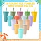thumbnail image 2 of Vaso Honeydak 700-800 ml con pajita y tapa, juego de 30 unidades, color pastel, 2 of 7