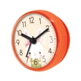 thumbnail image 2 of Reloj de baño analógico redondo, resistente al agua y silencioso, con ventosa para pared de ducha. naranja, 2 of 9