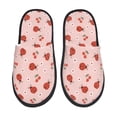 thumbnail image 1 of Balery Ladybug With Flower Pantuflas de Casa de Felpa Silenciosas con Diseño Estampado, Zapatillas Cómodas Antideslizantes de Algodón para Interior-Large, 1 of 8