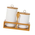 thumbnail image 4 of Botes herméticos de cocina, tarro de cocina portátil con tapa sellada, bote de café de cerámica, contenedor de almacenamiento, tarro para café, 2 uds. blanco 1 m 1 l, 4 of 9