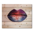 thumbnail image 3 of Designart 'Female Lips With Bright Multicolored Lipstick' Modern Print on Natural Pine Wood, 3 of 5
