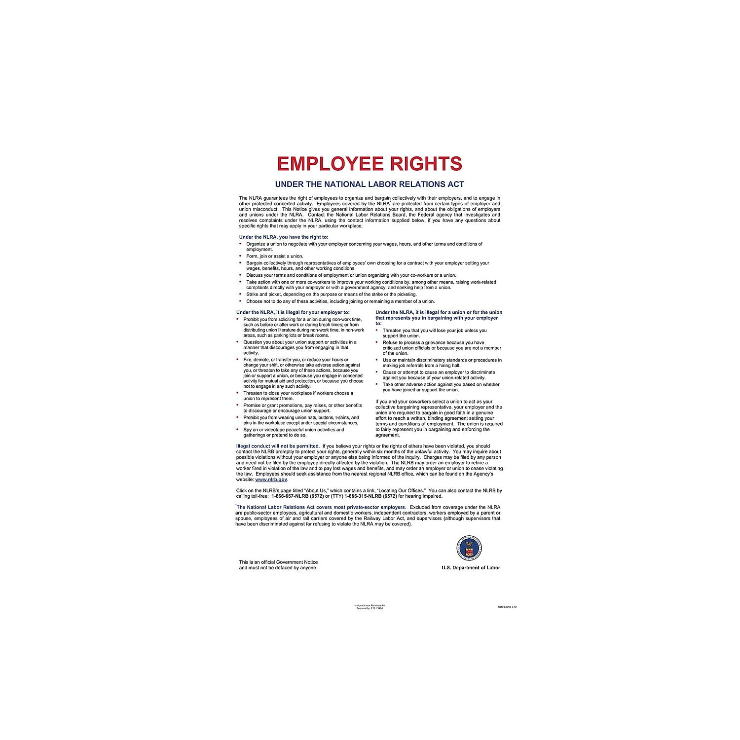 ComplyRight National Labor Relations Act Poster (ER2208)