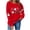 Red, variant on HAOTAGS Halloween Spooky Season Sweatshirt, Fall Crewneck Embroidered Pullover Tops Black M