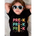 thumbnail image 2 of Boy's/Girls "Back To School Cotton Graphic Tees, Back To School Clothes Girls, Black Summer Tops With Colorful School Theme, Gift For First Day of School, Fun and Playful Fashion" Kids Clot, 2 of 6