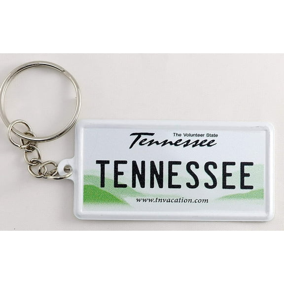 Tennessee License Plate Aluminum Ultra-Slim Rectangular Souvenir Keychain