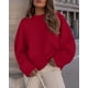 thumbnail image 5 of Suéter PRETTYGARDEN Oversize Peludo Cuello Redondo Rojo Grande, 5 of 8