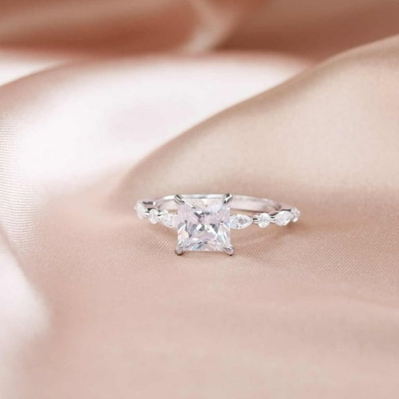 Iramat 925 Sterling Silver Princess Cut CZ Ring for Women – Elegant Wedding Band, AAAAA Cubic Zirconia, Ideal for Anniversaries & Special Occasions