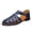 Blue, variant on Rokment Mens Fisherman Gladiator Sandals Beach Casual Openwork Leather Closed Toe Ankle Strap Low Heels Comfortable Walking Dress Shoes Summer Fall Brown Size 11