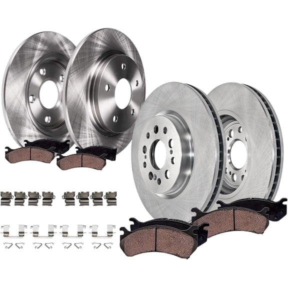 Detroit Axle - 8pc Brake Kit for 2017-2021 Honda Clarity 12.28" inch Front and 12.20" inch Rear Disc Brake Rotors Ceramic Brakes Pads with Hardware 2018 2019 2020 Replacement