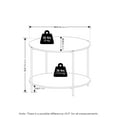 thumbnail image 3 of Furinno Besi Table Basse Ronde Moderne à 2 Niveaux avec Pieds en Métal Robustes, Marbre Blanc/noir, 3 of 5