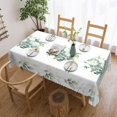 thumbnail image 5 of Green Leaves Tablecloths White Flower Polyester Rectangle Table Cloth Washable Seasonal Tabletop for Kitchen Dinning Party Outdoor Picnic 60 x 84 Inch Tablecloths, 5 of 7