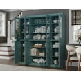 thumbnail image 2 of Palace Imports 100% Solid Wood Kitchen Pantry Storage Cabinet with Solid, Clear Glass Doors and Adjustable Shelves, Aqua Blue, 2 of 5