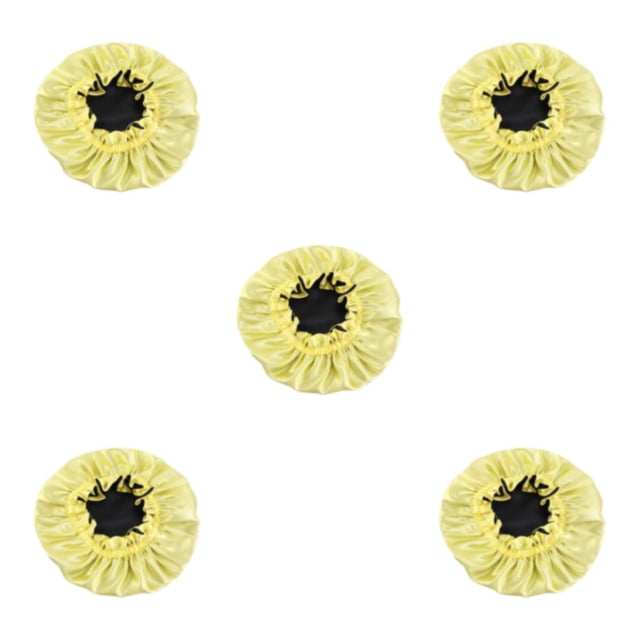 Transemion Perte d'Humidité des Cheveux Respirante Enfants Bonnet de Cheveux en Satin Jaune 5Set
