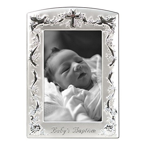 malden international designs baby baptism twotone picture frame, 4x6