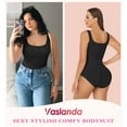 thumbnail image 3 of Vaslanda Women Waist Trainer Seamless Round Neck Tummy Control Shapewear Bodysuit, 3 of 7