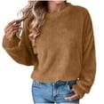 thumbnail image 2 of Delliss Women's Fleece Winter Warm Long Sleeve Loose Casual Top Coffee XXL, 2 of 7