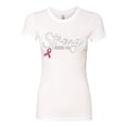 thumbnail image 2 of Wild Bobby Strong Joshua 1:9 Breast Cancer Breast Cancer Awareness Women Slim Fit Junior Tee, White, Small, 2 of 6