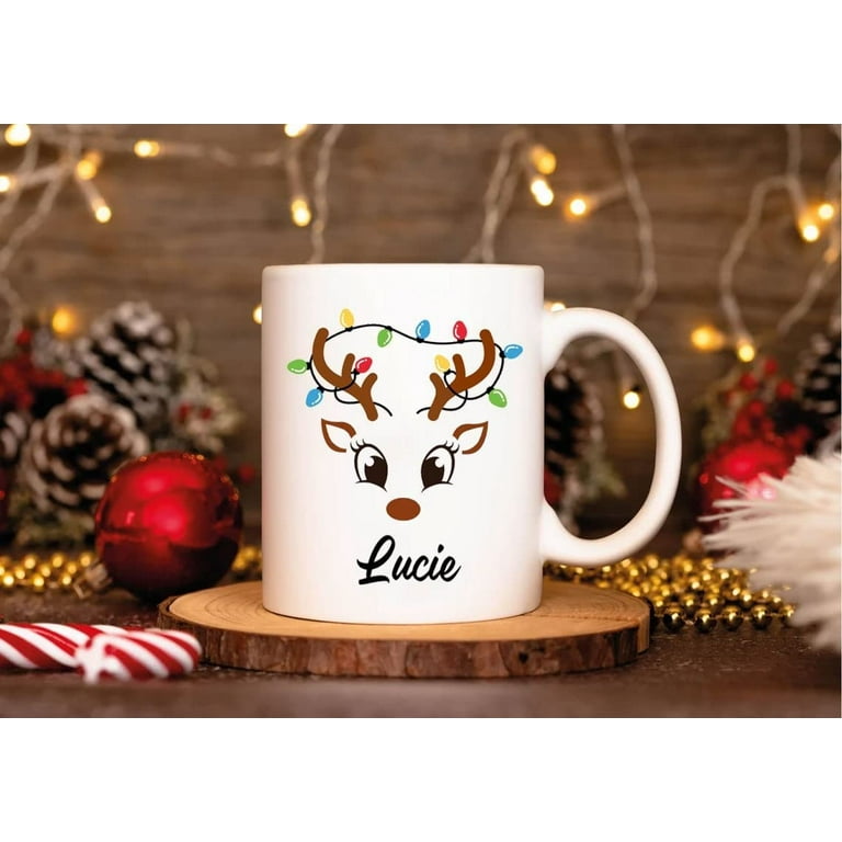 Personalized Christmas Mug - Custom Name 11 Oz Ceramic Coffee Mug With Snowman, Reindeer, Or Bear Design, Holiday Gift