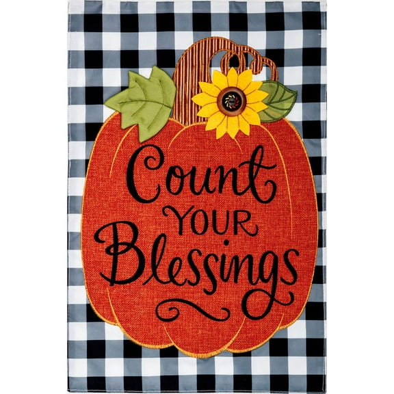 Custom Decor Applique Garden Flag - Count Your Blessings